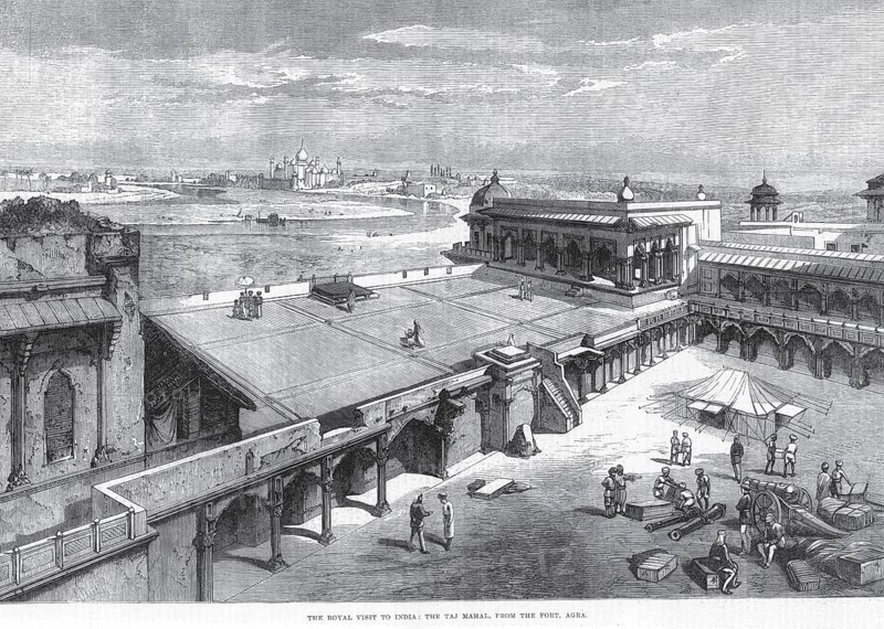 General view The Royal visit to India The Taj Mahal from the fort, Agra, Uttar Pradesh, India, Asia