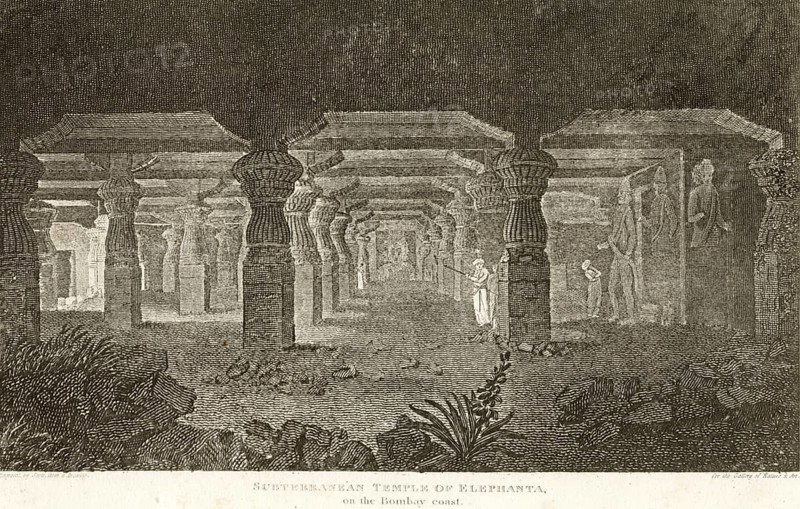 Subterranean temple of Elephanta on the Bombay Coast, Bombay now Mumbai, Maharashtra, India, Asia
