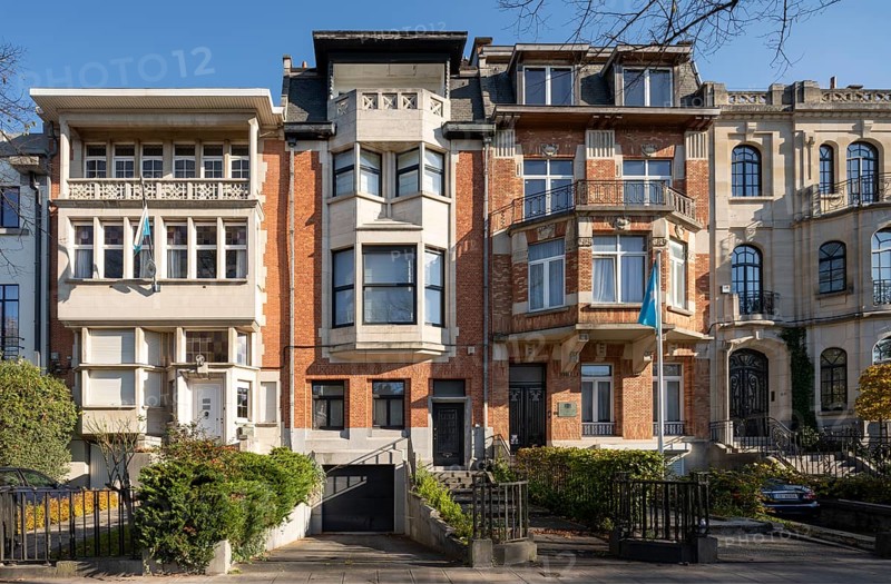 Brussels, Bruxelles, row of houses in the diplomatic quarter, Embassy of San Marino, Embassy of San Marino