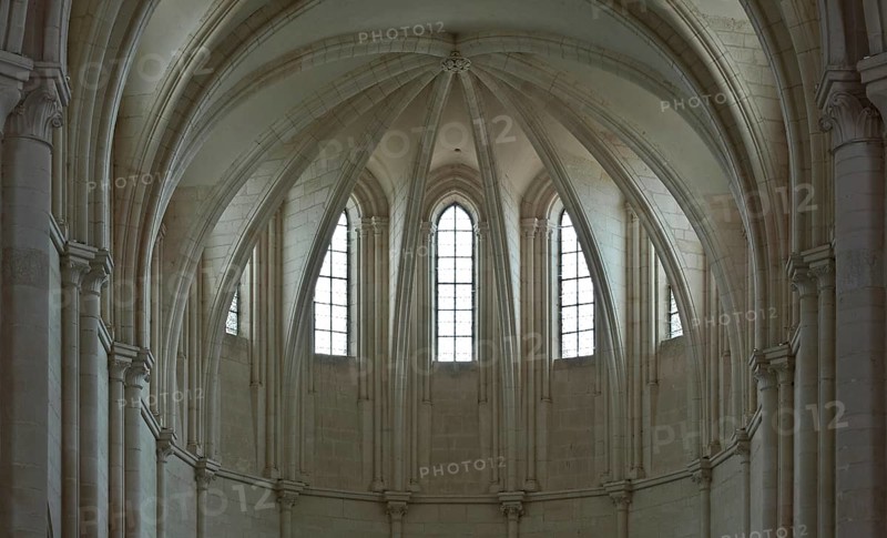 Pontigny Abbey Church High Choir. Vaults and windows of the high choir built 1145-1206, St., Sankt, Saint