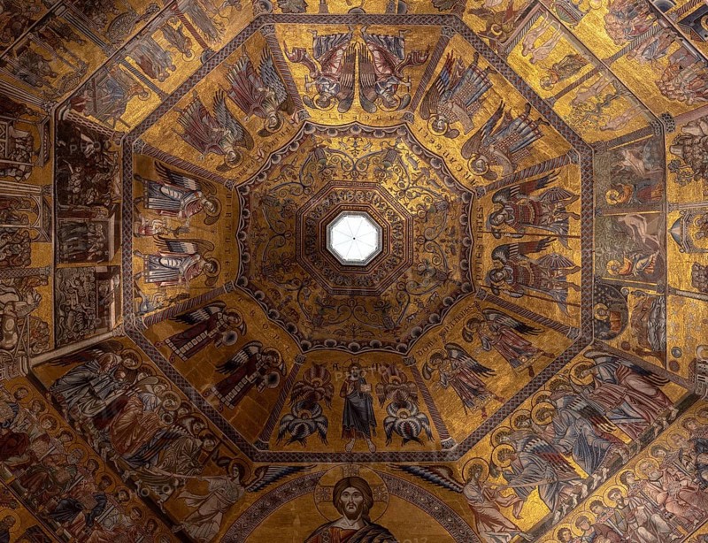 Florence, Florence, Piazza del Duomo, Baptistery of San Giovanni, dome, mosaic probably by Venetian masters 13th century