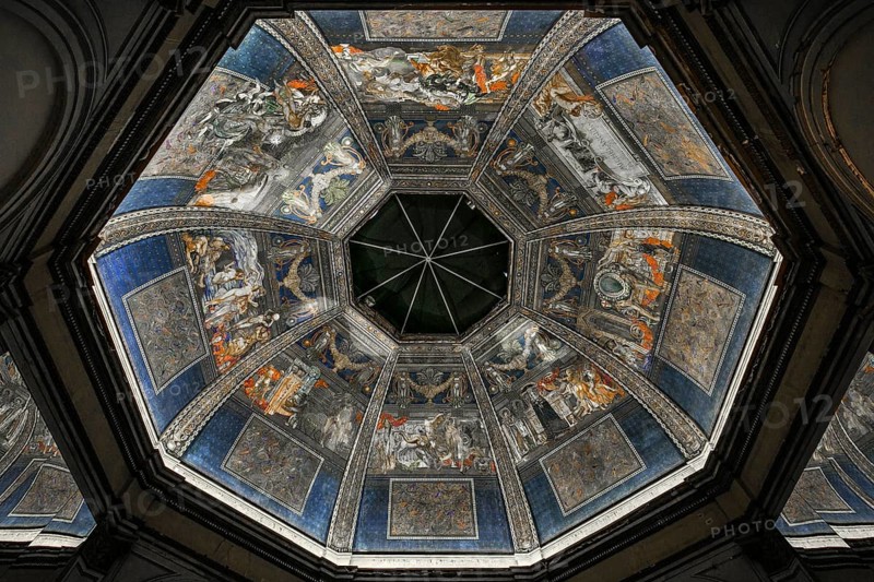 Venice, Biennale grounds, Central Pavilion built 1894-95 by Enrico Trevisanato, dome painting THE NEW CIVILIZATION 1909 by Galileo Chini