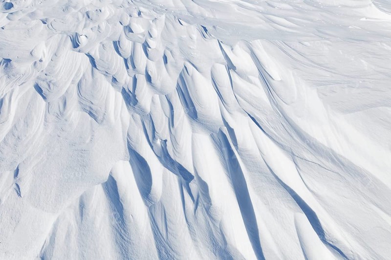 Nature, snow drift pattern on the Saint Lawrence River, Province of Quebec, Canada, North America
