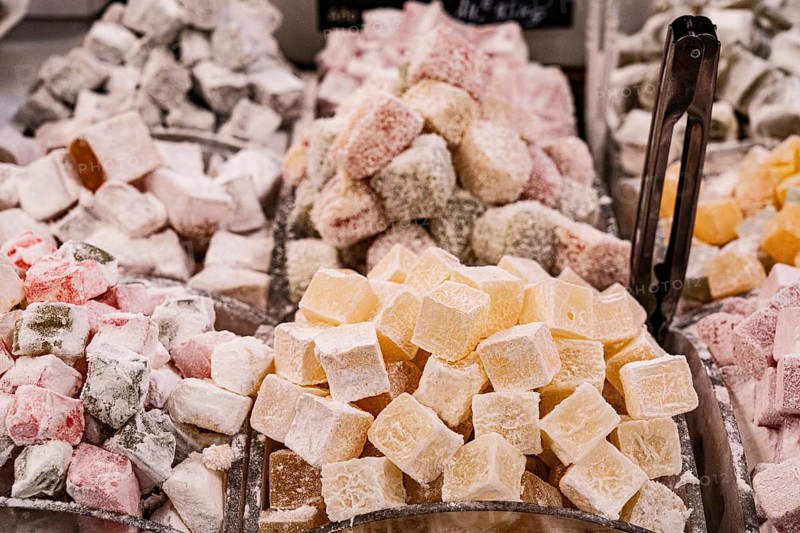 Lokum, oriental spice shop in Noailles, Marseille, France, Europe
