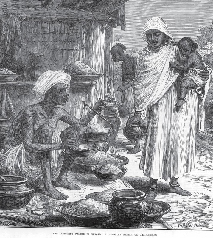 General View The impending famine in Bengal A Bengalee Bengali Beniah or grain seller, West Bengal, India, Asia