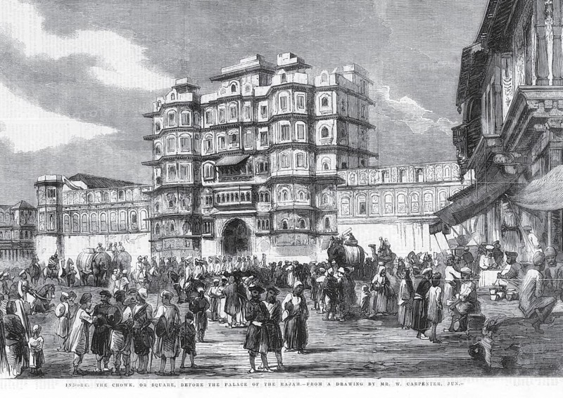 General View Indore The Chowk or Square before Palace of the Rajah, Madhya Pradesh, India, Asia