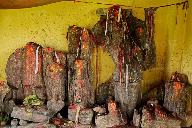 Statue, UNESCO World Heritage Devdaha birthplace of Mayadevi mother of Lord Buddha, Lumbini, Nepal, Asia