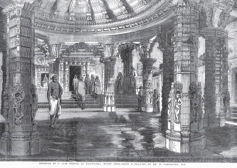 Temple Interior of Jain temple at Dailwarra or Dilwara, Mount Aboo or Mount Abu, Rajasthan, India, Asia