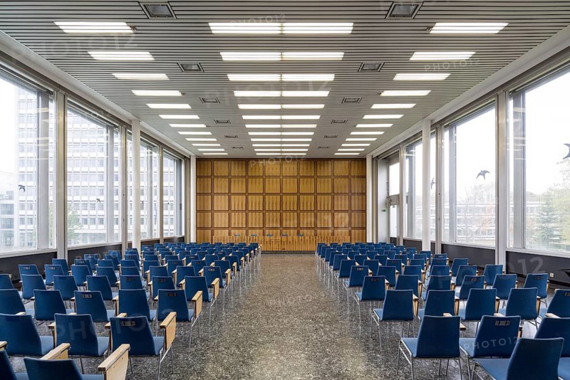Allianzbauten am Tulpenfeld, built 1964-1969 by Hanns Dustmann, Press Centre of the German Bundestag, Hall of the Federal Press Conference