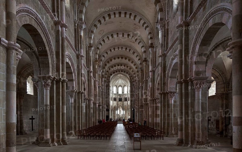 Vezelay, Basilica of Ste-Marie-Madeleine. Interior. View to the choir, St., Saint, Saint