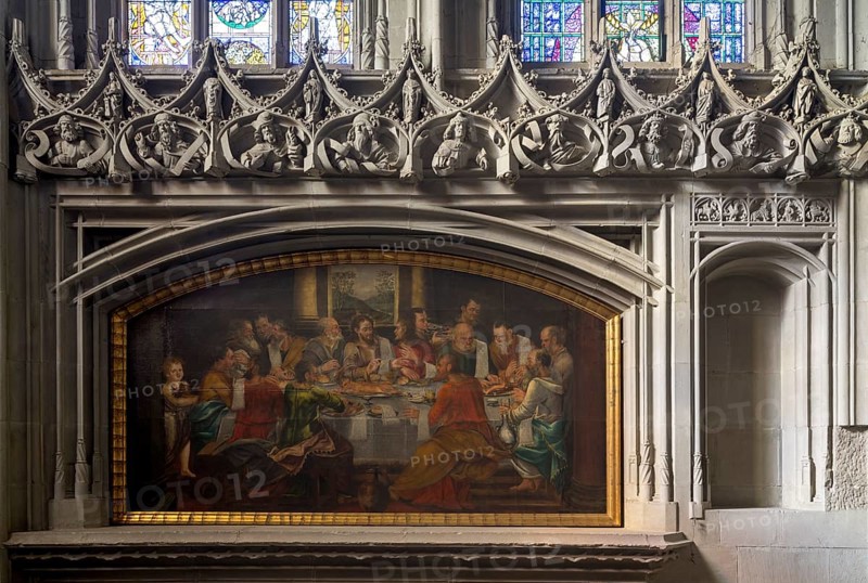 Constance, Minster, Welser Chapel, late Gothic prophet frieze below the windows, Lux Böblinger from 1490