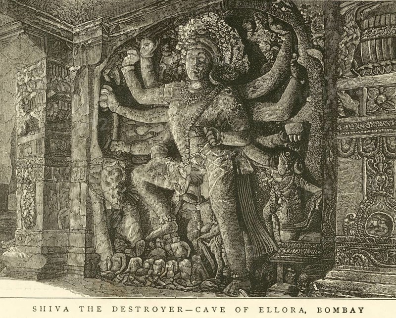Catholic community Shiva destroyer cave of Ellora, Bombay Mumbai, Maharashtra, India, Asia