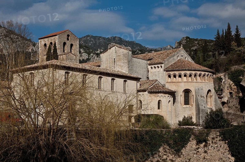 Saint-Guilhem-le-Désert Abbey 59621 View from south-east Church built around 1050