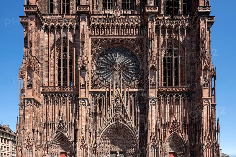 Strasbourg Cathedral, Cath?drale Notre-Dame de Strasbourg, west façade, portals and rose window