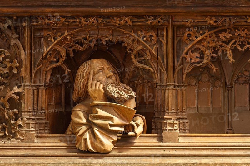 Carved altar, predella, Church Father in the Disputatio, St., Saint, Saint