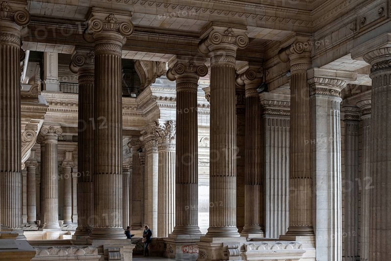Brussels, Bruxelles, Palais de Justice de Bruxelles, Palace of Justice, Justitiepaleis, built 1866-1883 by Joseph Polaert, central staircase