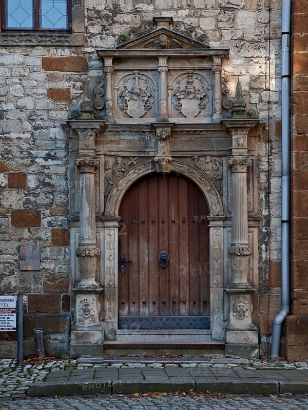 Beichlingen Thuringia former castle 58651 Portal at the New Castle created by Hans Friedemann d Ä 1592 until after 1930 at the High House