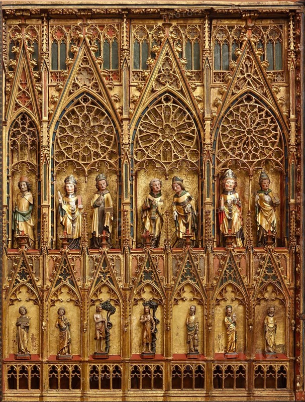 Gold altar, left wing, St., Saint, Saint