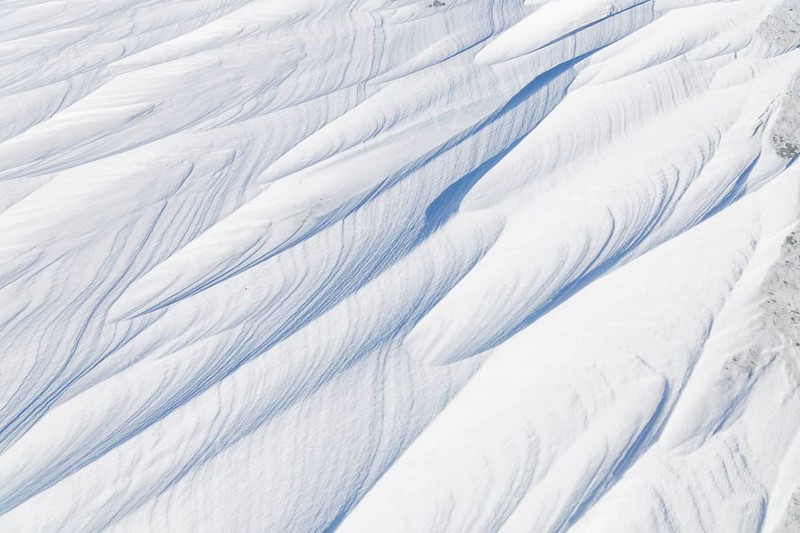 Nature, snow drift pattern on the Saint Lawrence River, Province of Quebec, Canada, North America