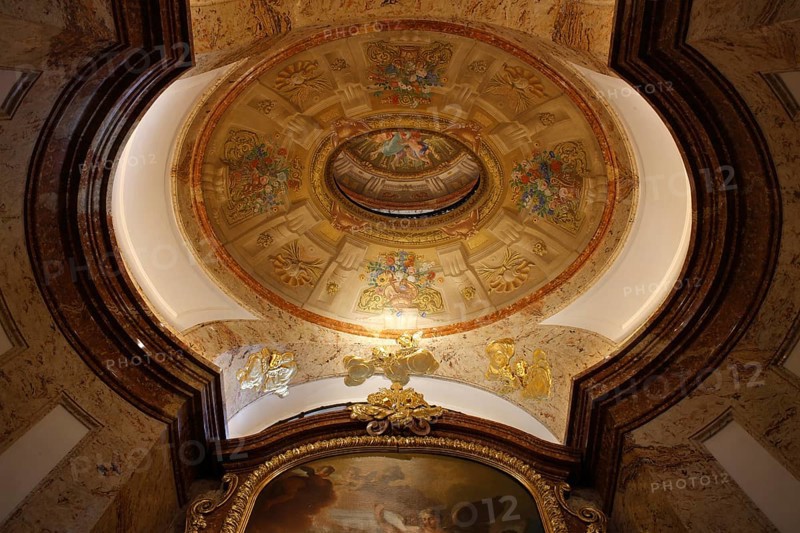 Baptistery, view into the double dome with frescoes by Gaetano Fanti, St., Saint, Saint