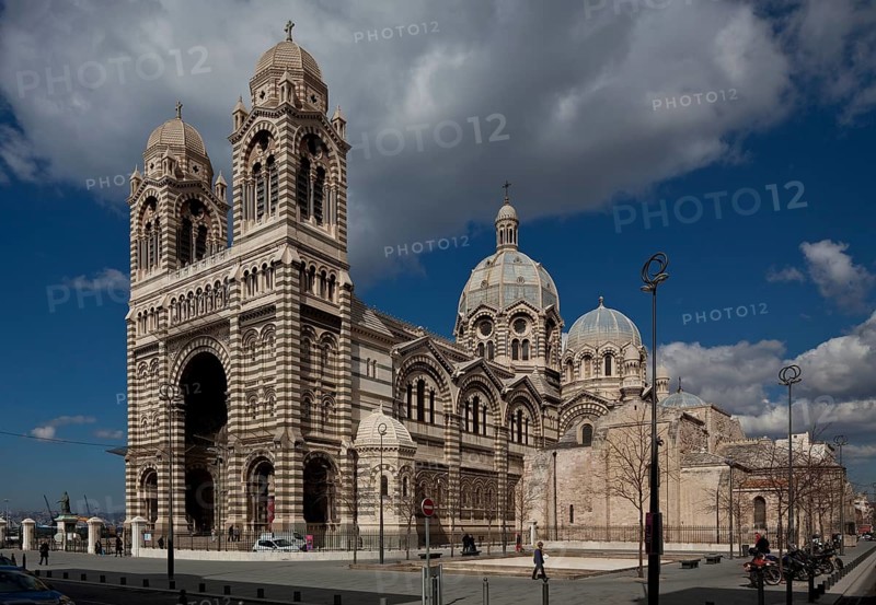 Built 1852-92, view from south-east, on the right remains of the old church Vieille Major 11th century, St., Sankt, Saint