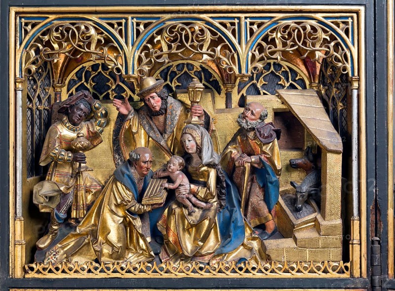 Marian altar (rosary altar) from the Heilig-Geist-Hospital), around 1525, The three holy kings, St., Sankt, Saint