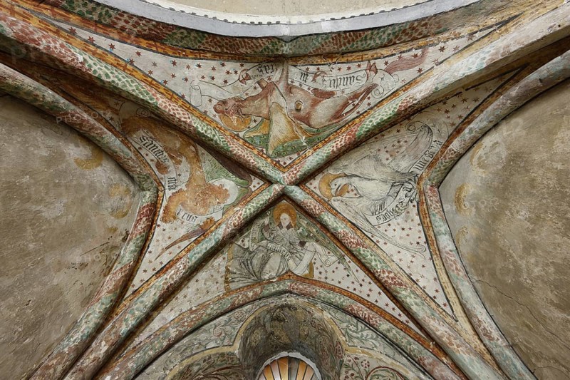 Burial chapel in the southern choir tower, fresco in the vault of the apse with the four evangelist symbols Church of St., Church of St., St., St., Saint
