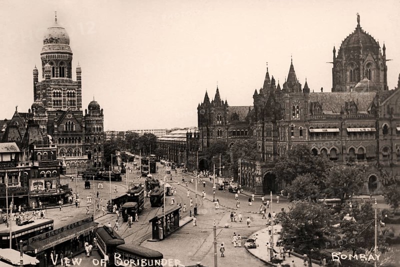 Postcard of Boribunder Chhatrapati Shivaji Terminus and Bombay Municipal Corporation, Bombay Mumbai, Maharashtra, India, Asia