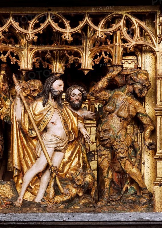 Altar with miraculous image from Mariawald Monastery, The resurrected Christ in the underworld with demon, St., Saint, Saint