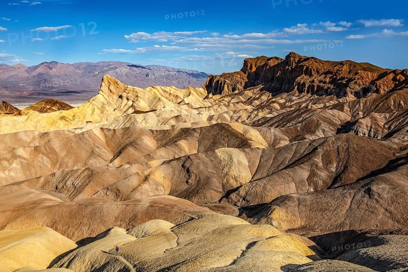 Hikers at Zabriskie Point, Death Valley National Park, California, USA, North America