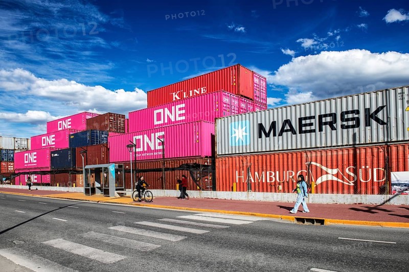 Container in the harbour of Ushuaia, Argentina, South America
