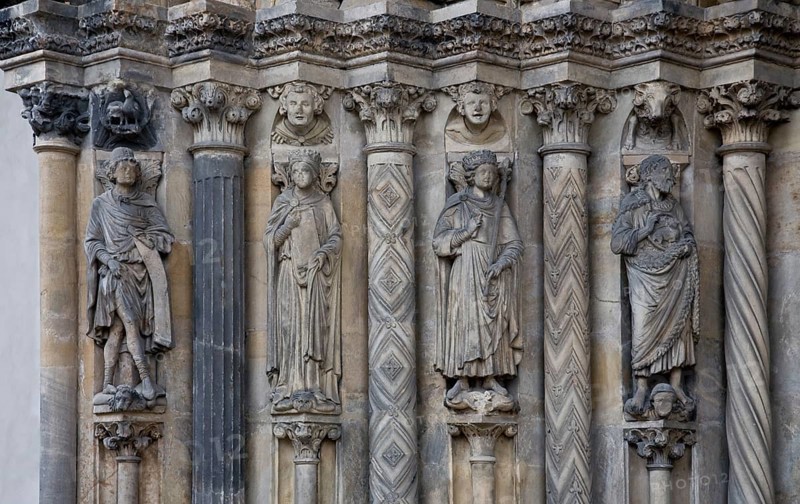 Freiberg/Saxony Cathedral Golden Gate 1225-30 left vault Standing figures, St., Saint, Saint