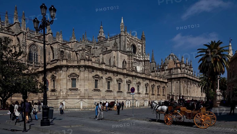 Seville, Cathedral. South front from south-west Overlooked by the south transept Seville, Cathedral Seville, Cathedral, St., Saint, Saint