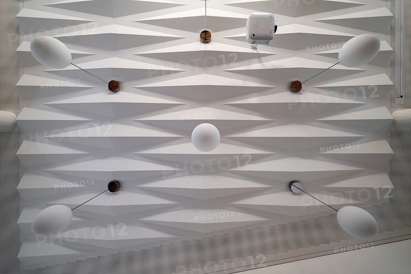 Essen, Haus der Kirchenmusik, After the conversion and refurbishment in 2021, Brüning Rein Architects, Music hall, acoustic ceiling