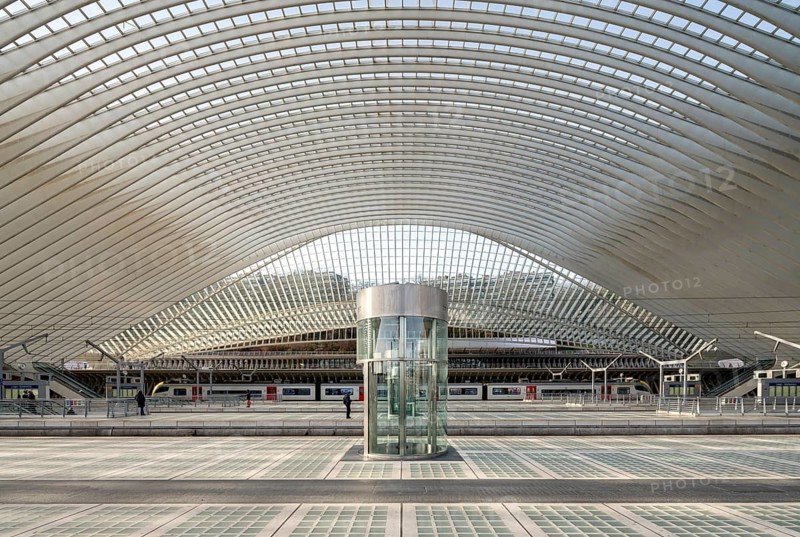 Liège, Liège-Guillemins railway station, design 2009 Santiago Calatrava, station concourse