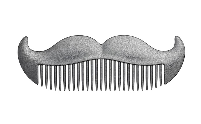 Barber Tools. Hair Comb In The Form Of Mustache. The Barber Symbol. Isolated
