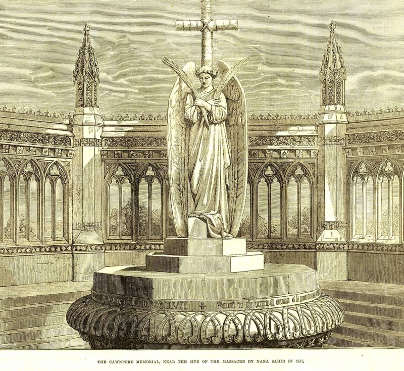 Military and munity mutiny views Cawnpore memorial near seat of massacre by Nana Sahib in 1857, Kanpur, Uttar Pradesh, India, Asia