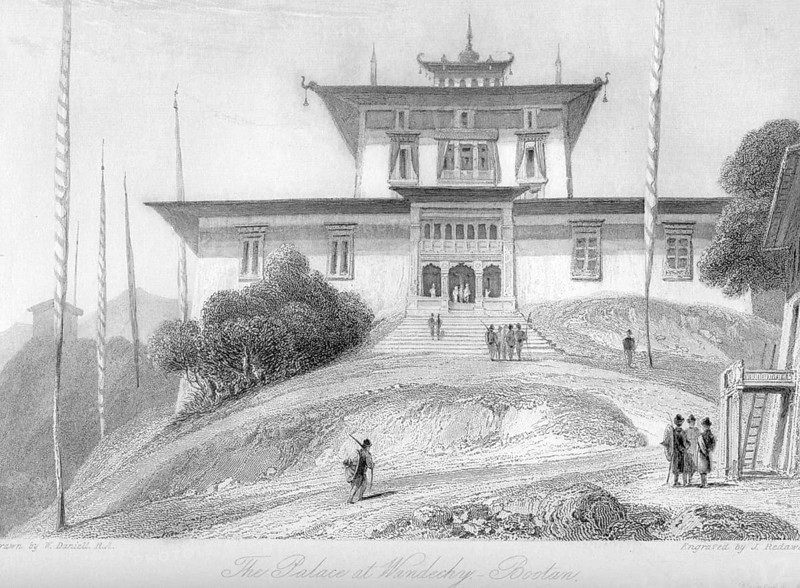 Palace at Wandechy Bootan or Bhutan