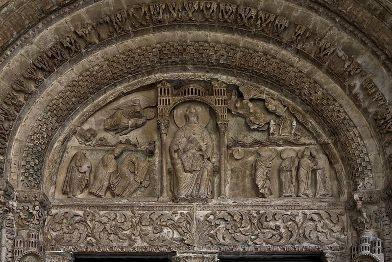 Bourges, Cathedral. North portal. Tympanum, St, Saint, Saint
