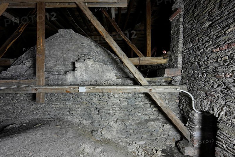 Above the choir vault, view from the east of the wall above the choir arch, Church of St., Church of St., St., St., Saint