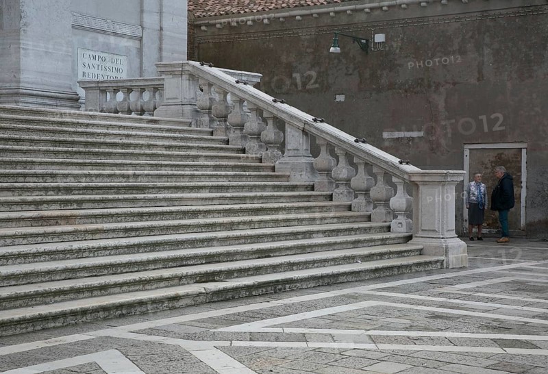 Italy Venice Giudecca Island -513 Redentore Church 1577-92 after plan by Palladio Grand staircase detail
