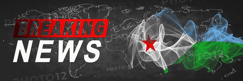 Djibouti Breaking News, Smoke Flag Background