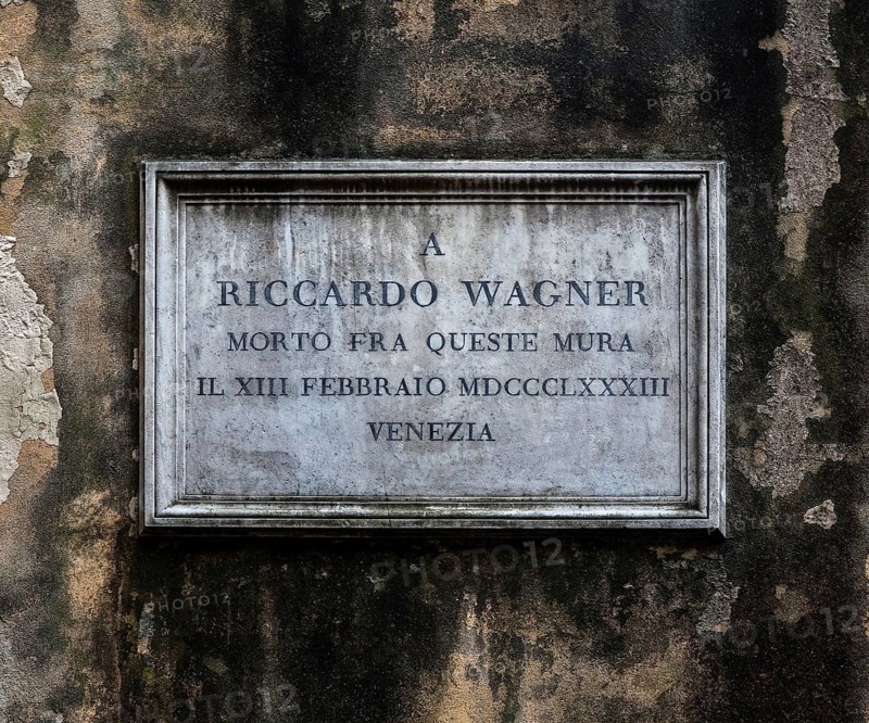 Italy Venice Richard Wagner -165 Memorial plaque on Palazzo Vendramin Calergi the house where Richard Wagner died on 13 February 1883
