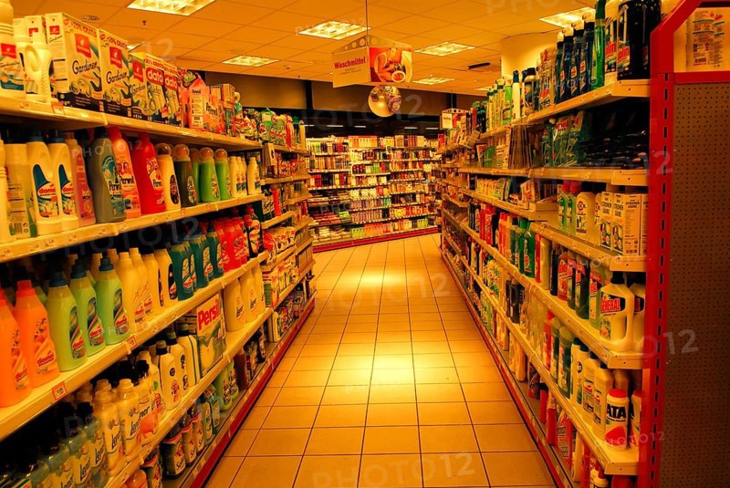 Aisle of departmental store, Germany, Europe