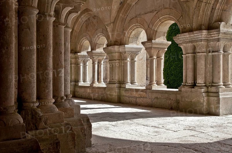 Fontenay former Cistercian monastery Cloister arcades, St., Saint, Saint