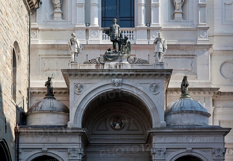 Italy Bergamo 89429 Cathedral west façade 1884-86 after design by Filarete from the second half of the 15th century Detail