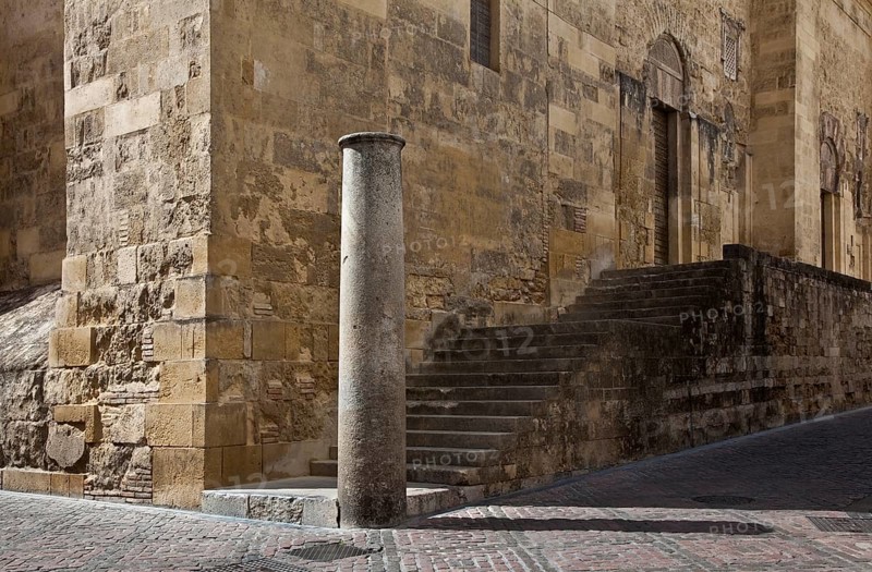 Mezquita-Catedral de Córdoba, Roman milestone in front of the east corner of the mosque, St., Saint, Saint
