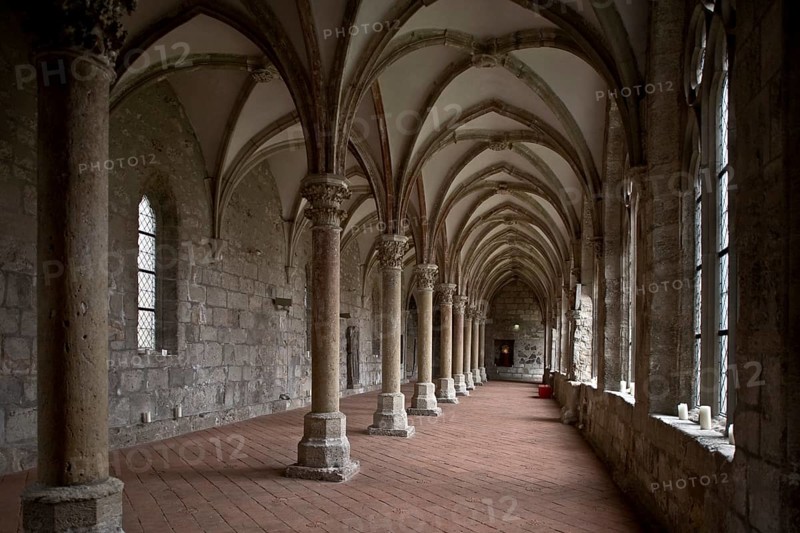 Walkenried former monastery cloister N-wing inside to the east, St., Sankt, Saint