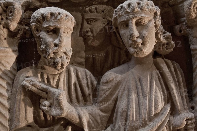 Frankr Saint-Maximin-la-Sainte-Baume Basilica Sainte-Madeleine 60122 Crypt Gallo-Roman sarcophagus with early Christian reliefs Detail