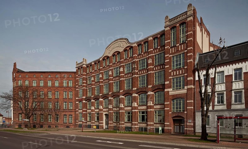 Burg, former shoe factory Tack & Cie built 1888-1906, main façade. Burg near Magdeburg